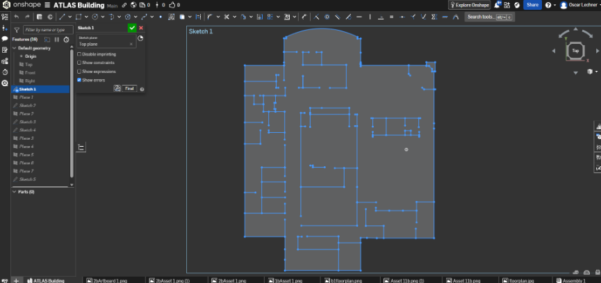 Atlas building CAD model - floor overview