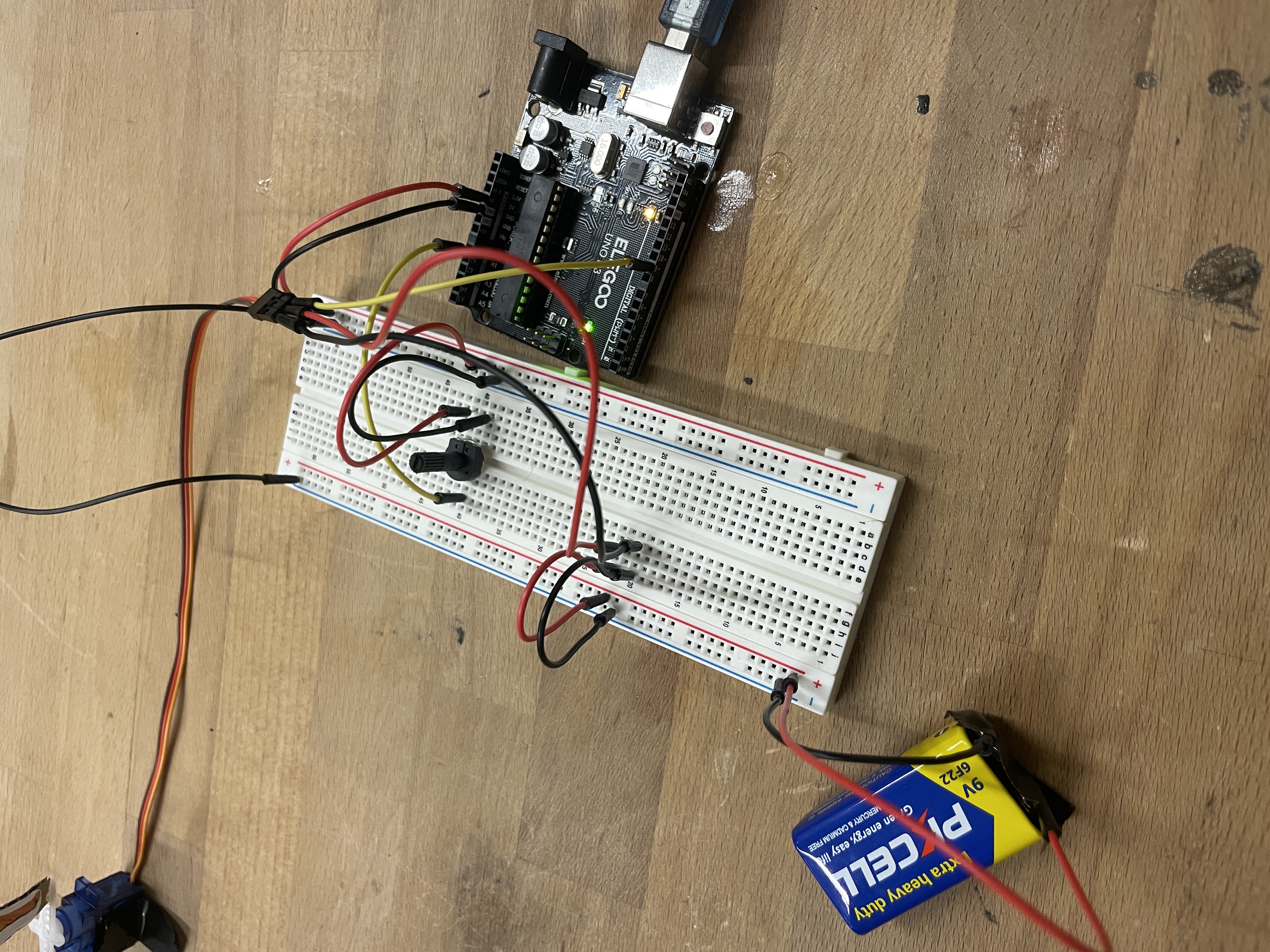 Breadboard, Arduino, and wiring